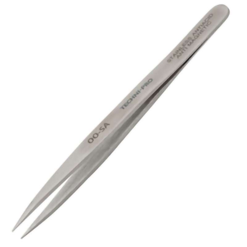 Tweezers, Economy, Straight, Sharp, Stainless Steel, Anti-Magnetic, 4.5" OAL